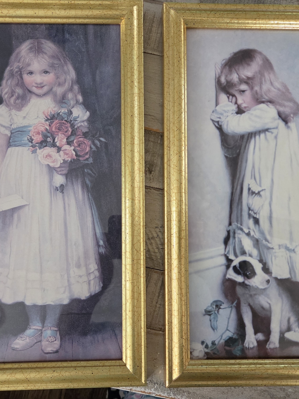 Pair of Vintage Girl Portrait Prints By Charles Burton Barber